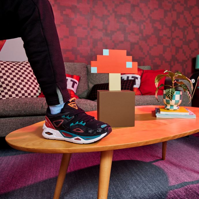 Baskets Puma Canada X Minecraft Trc Blaze Pour Jeunes Noir-vert Sarcelle
