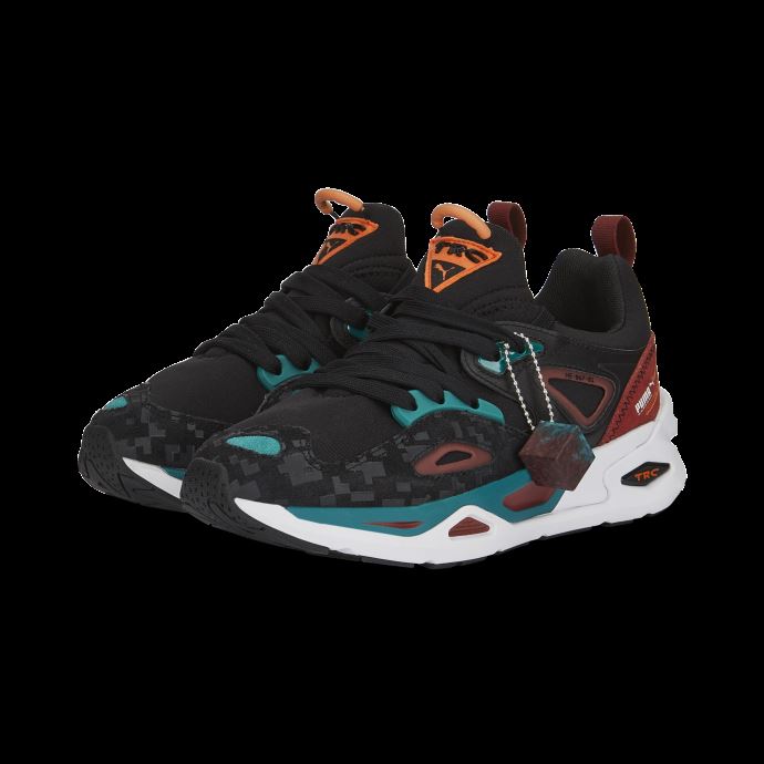 Puma Canada X Minecraft Trc Blaze Baskets Jeunesse Noir-vert Sarcelle