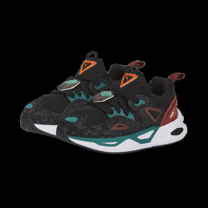 Baskets Puma Canada X Minecraft Trc Blaze Enfant Noir-vert Sarcelle