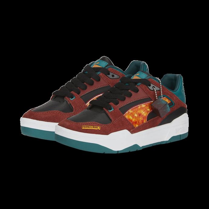 Baskets Puma Canada X Minecraft Slipstream Jeunesse Brun Roux-vert Sarcelle