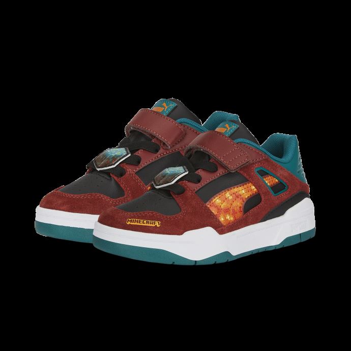 Baskets Puma Canada X Minecraft Slipstream Fermeture Alternative Pour Enfants Brun Roux-vert Sarcelle