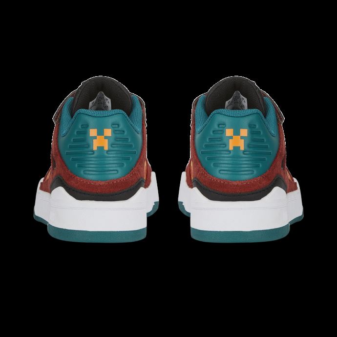Puma Canada X Minecraft Slipstream Chaussures Pour Petits Enfants Brun Roux-vert Sarcelle
