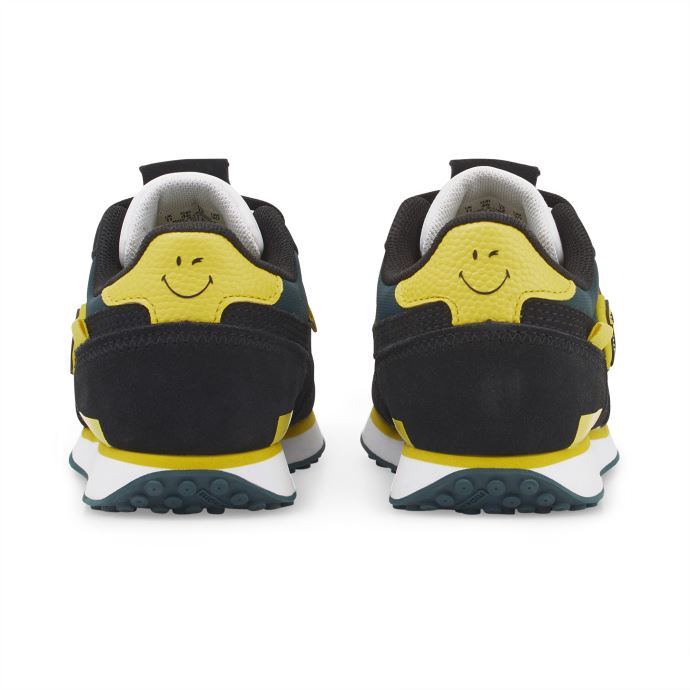 Puma Canada X Smileyworld Future Rider Chaussures Pour Petits Enfants Noir-blanc-jaune Vibrant
