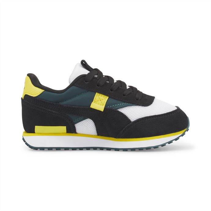 Puma Canada X Smileyworld Future Rider Chaussures Pour Petits Enfants Noir-blanc-jaune Vibrant
