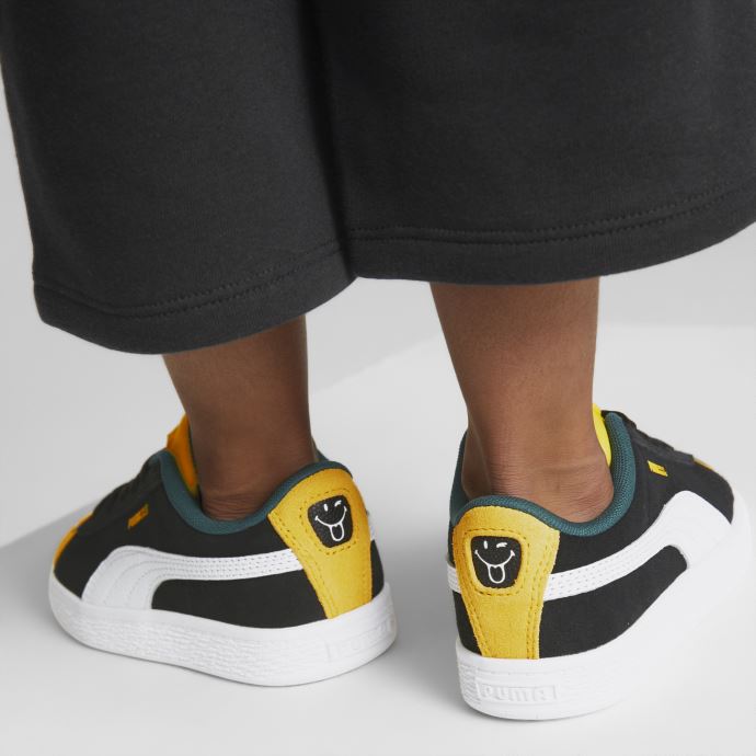 Puma Canada X Smileyworld Daim Petits Baskets Pour Enfants Noir-blanc-jaune Vibrant