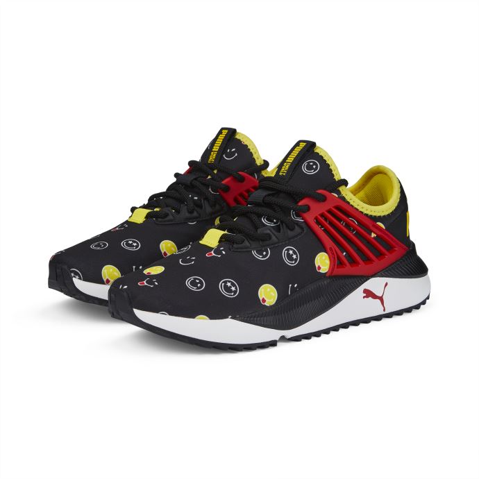 Baskets Puma Canada X Smileyworld Pacer Future Jeunesse Noir-rouge-jaune Vibrant