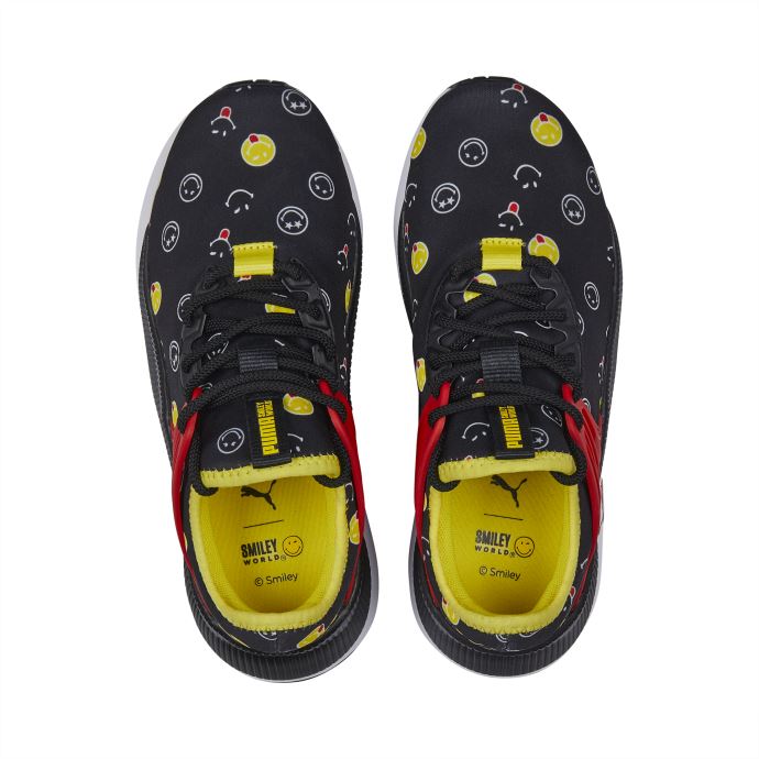 Baskets Puma Canada X Smileyworld Pacer Future Jeunesse Noir-rouge-jaune Vibrant
