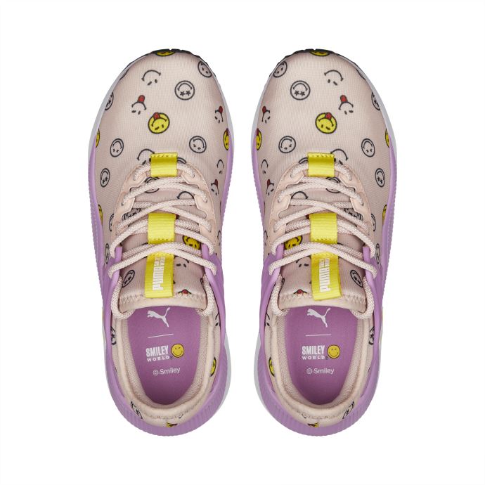 Baskets Puma Canada X Smileyworld Pacer Future Jeunesse Rose Quartz-mauve Pop-jaune
