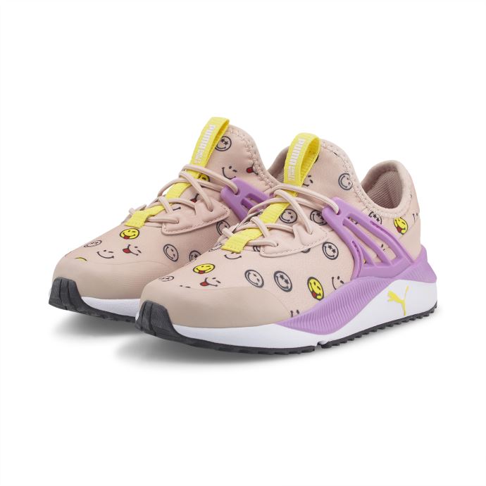 Baskets Puma Canada X Smileyworld Pacer Future Préscolaire Rose Quartz-mauve Pop-jaune
