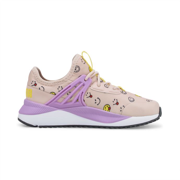 Baskets Puma Canada X Smileyworld Pacer Future Préscolaire Rose Quartz-mauve Pop-jaune
