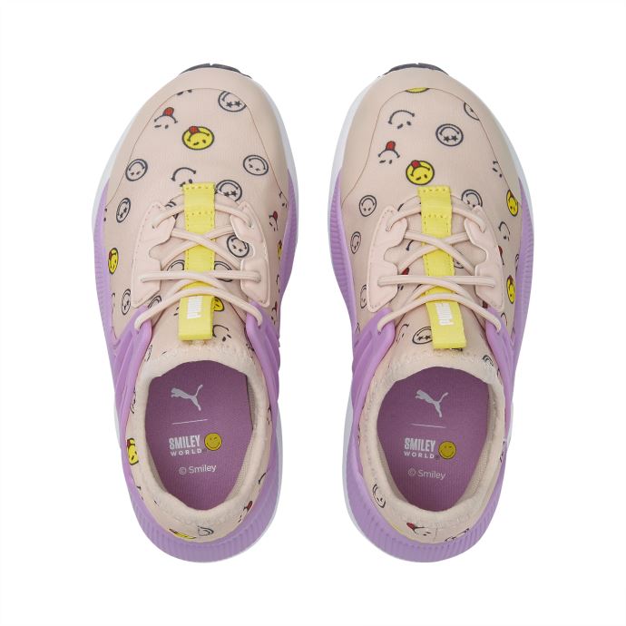Baskets Puma Canada X Smileyworld Pacer Future Préscolaire Rose Quartz-mauve Pop-jaune
