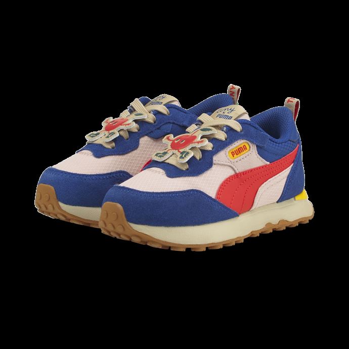 Puma Canada X Tiny Cottons Rider Fv Chaussures Pour Petits Enfants Quartz Rose-rouge Coquelicot

