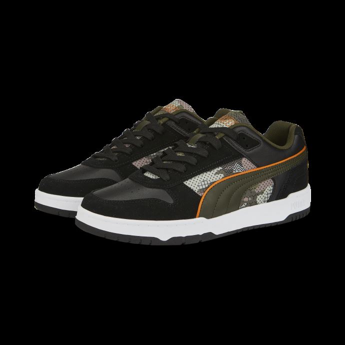 Baskets Rbd Game Low Sashiko Noir-olive-orange Puma Canada