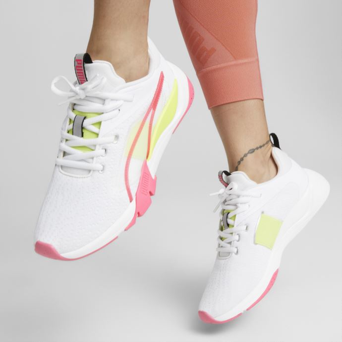 Baskets Femme Zora In Motion Puma Canada Blanc-sunset Pink-light Lime
