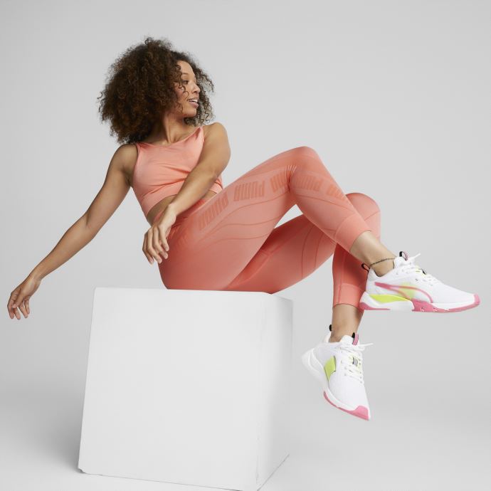 Baskets Femme Zora In Motion Puma Canada Blanc-sunset Pink-light Lime
