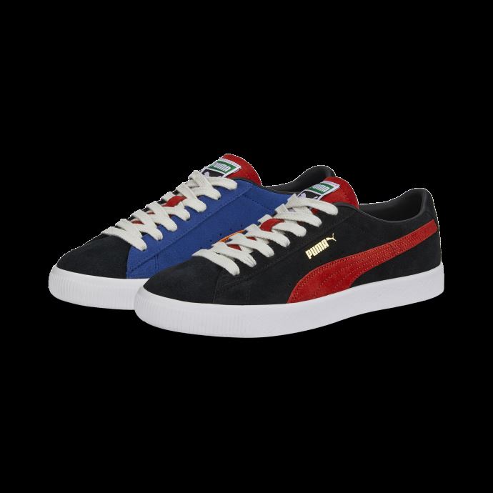 Baskets Puma Canada Vtg Teams En Daim Noir-rouge-brûlé-bleu Flamboyant
