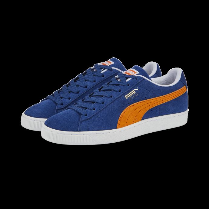 Baskets Teams Ii En Daim Bleu-orange-blanc Flamboyant Puma Canada