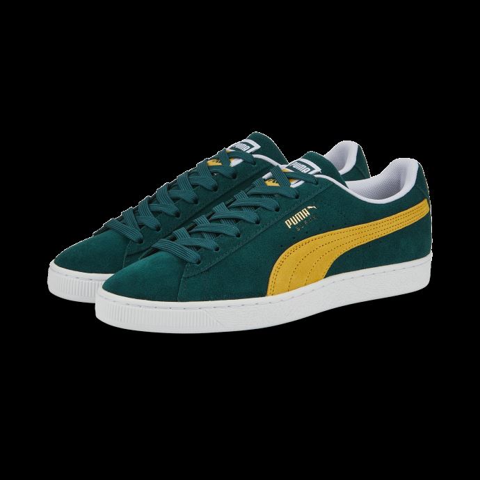 Baskets Puma Canada Teams Ii En Daim Varsity Vert Moutarde Blanc