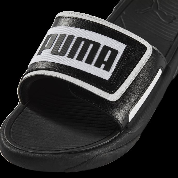 Puma Canada Royalcat Comfort Tape Slides Noir-noir-blanc
