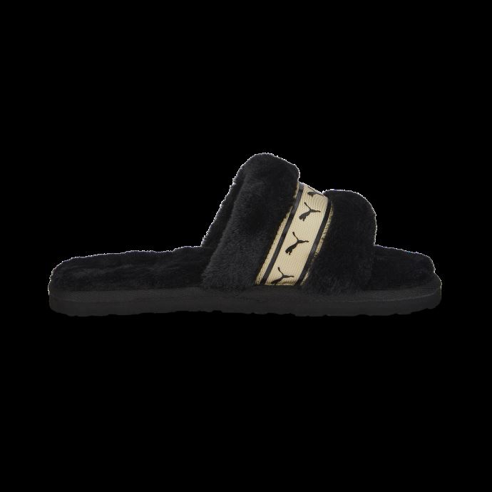 Tongs Métalliques Black-team Gold Fluff Remix Femmes Puma Canada
