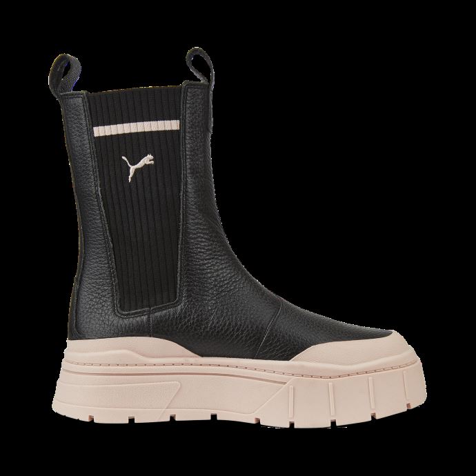Puma Canada Mayze Stack Casual Femme Chelsea Boot Black-rose Quartz
