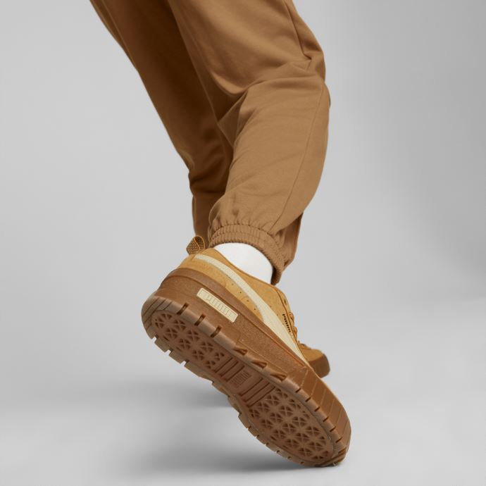 Baskets Puma Canada Desert Tan Mayze Compensées En Suède Pour Femmes