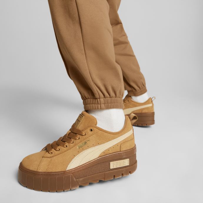 Baskets Puma Canada Desert Tan Mayze Compensées En Suède Pour Femmes
