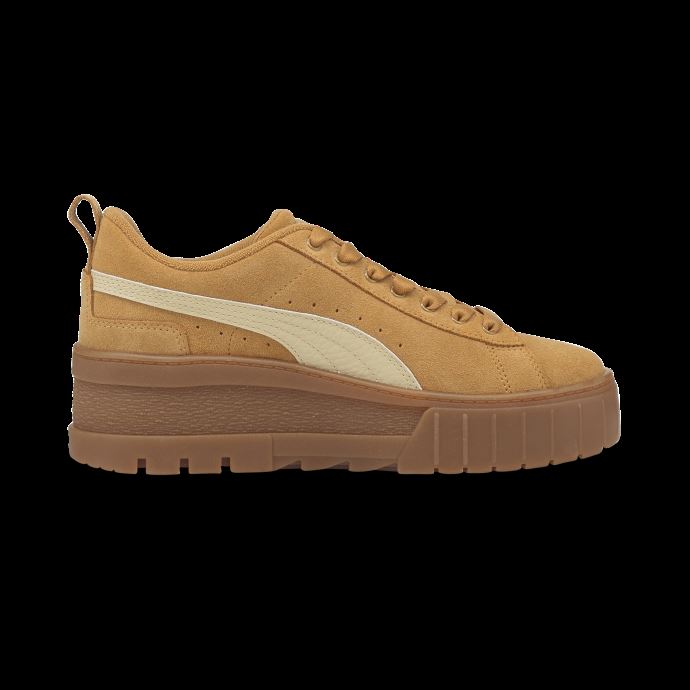 Baskets Puma Canada Desert Tan Mayze Compensées En Suède Pour Femmes
