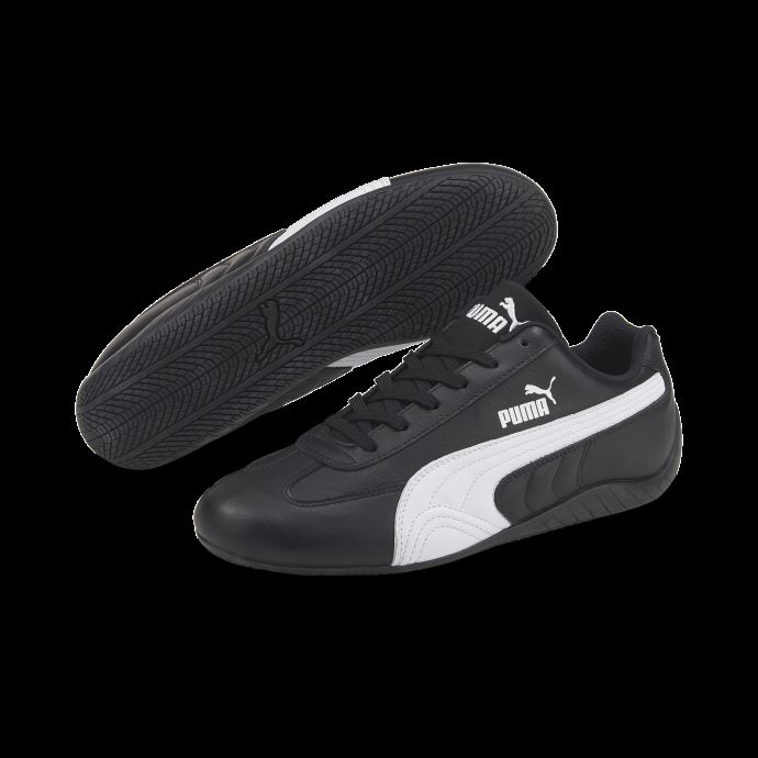 Chaussures De Conduite En Cuir Speedcat Shield Puma Canada Noir-noir-blanc