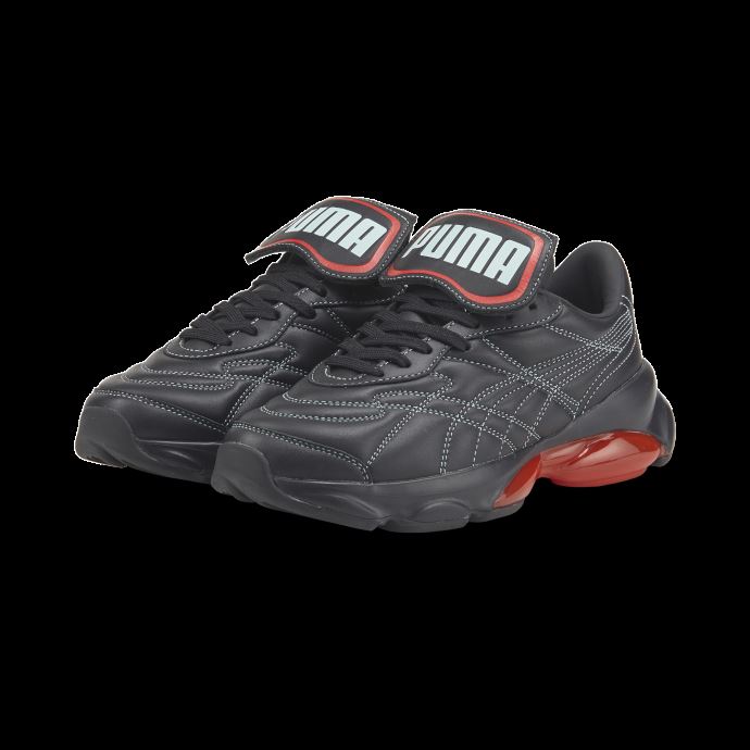 Puma Canada X Dua Lipa Cell Dome King Baskets Pour Femmes Noir-coquelicot Rouge-bleu Lueur