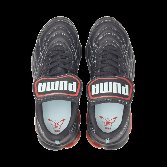 Puma Canada X Dua Lipa Cell Dome King Baskets Pour Femmes Noir-coquelicot Rouge-bleu Lueur
