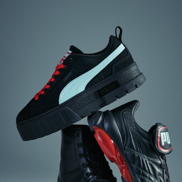 Baskets Puma Canada X Dua Lipa Mayze En Daim Pour Femmes Noir-bleu Lueur
