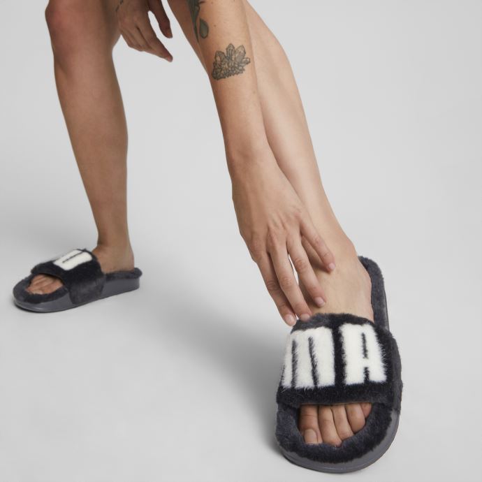 Claquettes Pour Femmes Leadcat 2.0 Fuzz Puma Canada Noir-blanc
