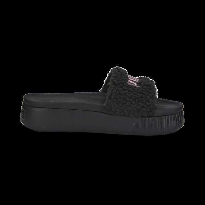 Puma Canada Sandales Sherpa à Plateforme Femmes Noir-or Rose
