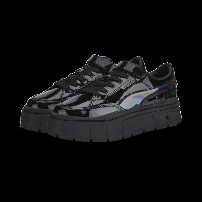 Baskets Mayze Stack En Cuir Verni Pour Femmes Noir Puma Canada