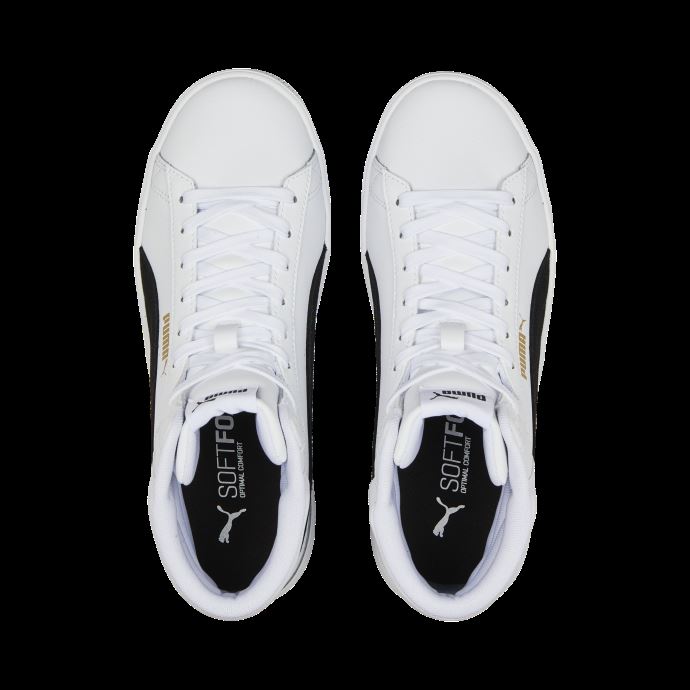 Puma Canada Blanc-noir-team Or Vikky V3 Mid Baskets En Cuir Femmes
