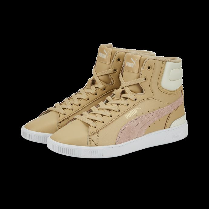 Vikky V3 Mid Baskets En Cuir Femme Puma Canada Sand-rose Quartz-pristine-gold