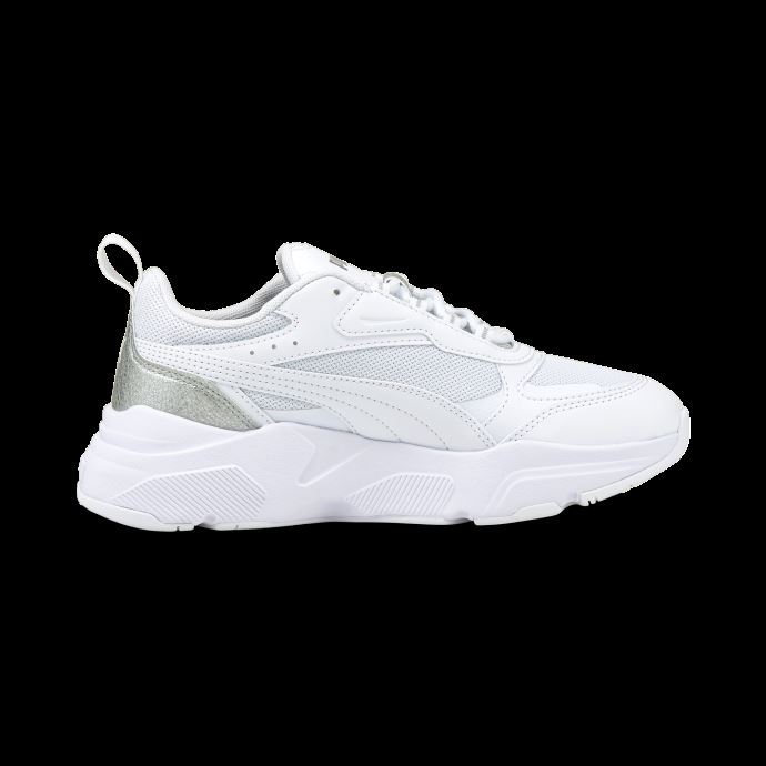 Baskets Cassia En Détresse Femmes Blanc-blanc-argent Puma Canada
