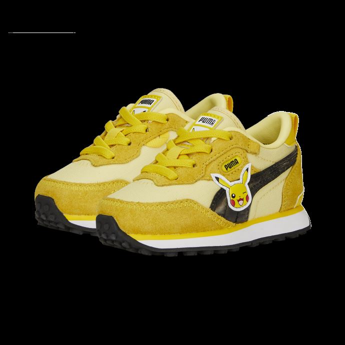 Puma Canada X Pokémon Rider Fv Pikachu Baskets à Fermeture Alternative Bébés Blanc-jaune Empire