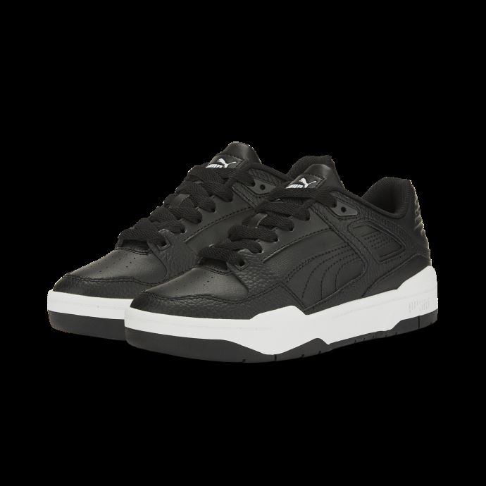 Baskets En Cuir Slipstream Grands Enfants Puma Canada Noir-blanc