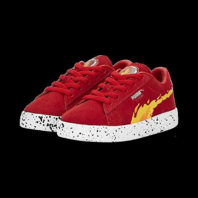 Puma Canada X Paw Patrouille Marshall Daim Chaussures Pour Tout-petits Haut Risque Rouge-blanc