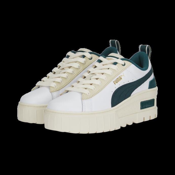 Baskets Compensées Mayze Ivy League Blanches Et Vertes Pour Femmes Puma Canada