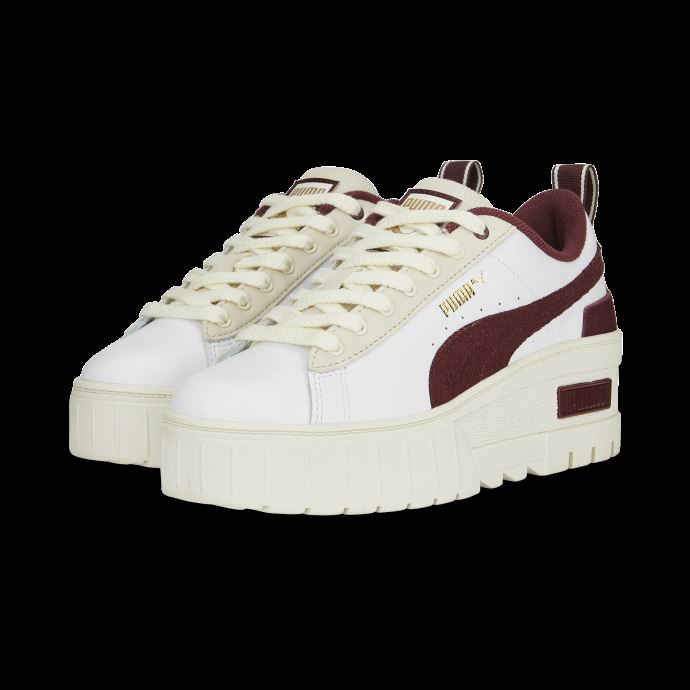 Mayze Wedge Ivy League Baskets Femme Puma Canada Blanc-aubergine
