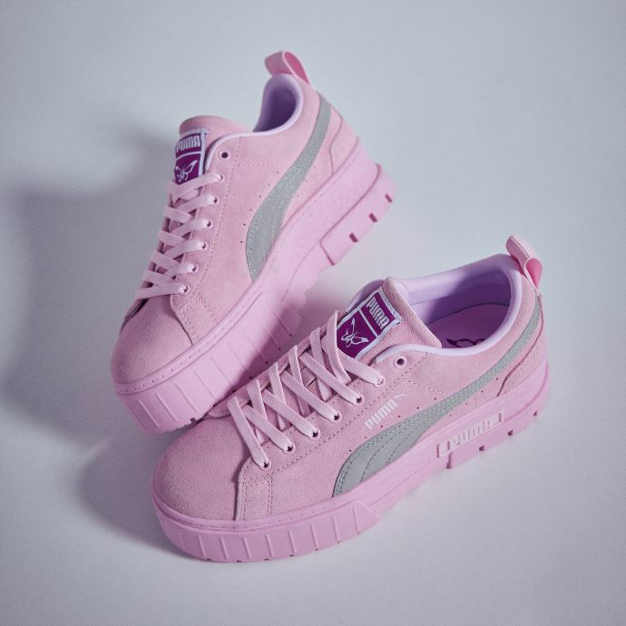 Baskets Puma Canada X Dua Lipa Mayze Daim Métallisé Femme Rose Dame-argent
