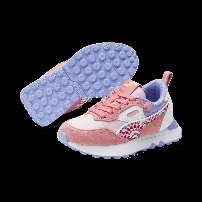 Puma Canada Rider Fv Arc-en-ciel Coucher De Soleil Rose Carnation-fleur D'amandier Chaussures Pour Petits Enfants
