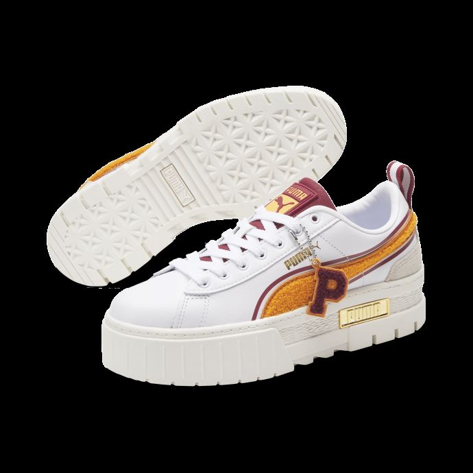 Baskets Puma Canada Mayze New Heritage Blanc-abricot-rouge Dahlia Pour Femmes
