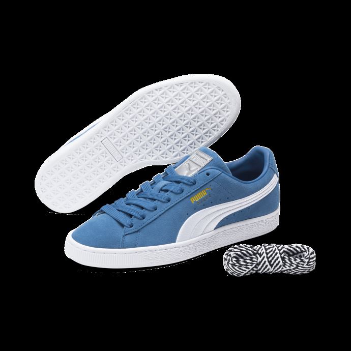 Sportswear By Puma Canada Baskets Classiques En Daim Lac Bleu-blanc