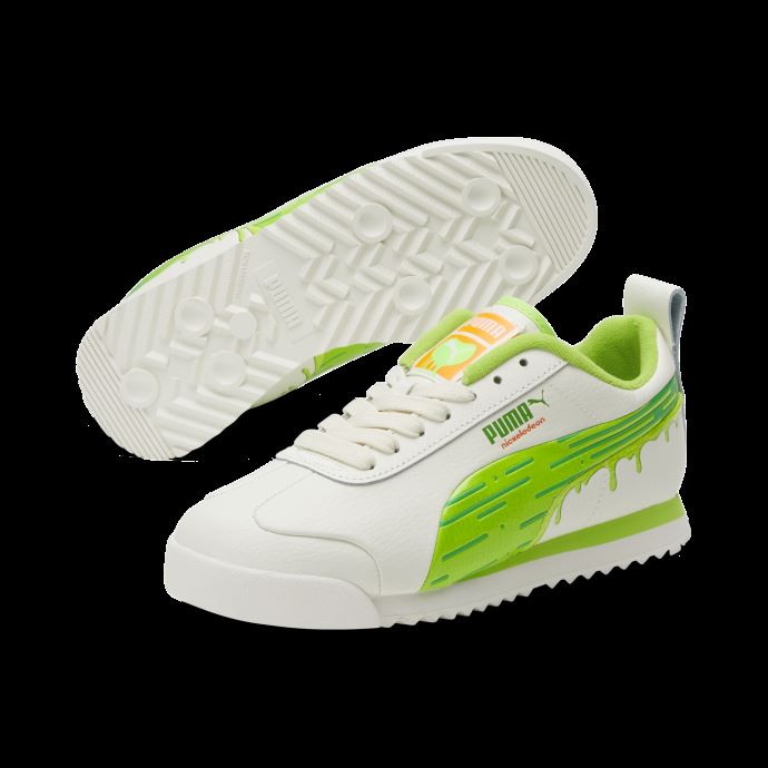 Baskets Pour Enfants Roma Slime Big Puma Canada Ivoire Lueur-vert Citron