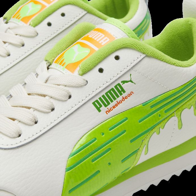 Baskets Pour Enfants Roma Slime Big Puma Canada Ivoire Lueur-vert Citron
