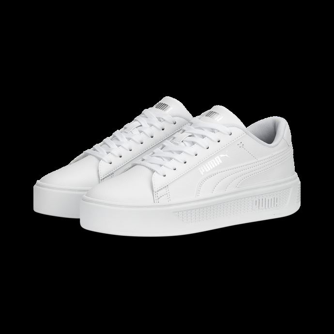 Puma Canada Baskets Smash Platform V3 Blanc-argent Femme